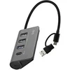 Image de T'nB iClick - Concentrateur (hub) - aluminum, 4-in-1 - 3 x SuperSpeed USB 3.0 + 1 x USB-C - de bureau