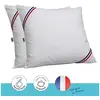 Image de 2 oreillers blanc 60 x 60 cm garnissage 100% polyester fibre creuse siliconée