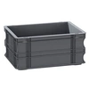 Image de Bac de stockage gerbable en plastique - 15 litres - Gris -