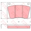 Image de Kit De Plaquettes De Frein, Frein À Disque Gdb531 Trw Trw Gdb531 Aston Martin;Daimler;Fiat;Jaguar;Lotus;Volvo