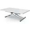 Image de Table basse relevable et extensible blanc laqué Kazer L 120/150 x P 75/120 x H 39/76 cm