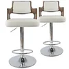 Image de Tabouret de bar Chêne noisette et Blanc Pako - Lot de 2