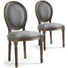 Image de Lot de 2 chaise menzzo en bois non empilable non pliable interieur H. 96 cm gris