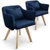 Image de Fauteuil scandinave tissu bleu Kanty - Lot de 2