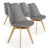 Image de Lot de 4 chaise menzzo H. 79 cm non empilable non pliable interieur en bois gris