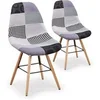 Image de Lot de 2 chaise paris prix H. 82 cm non empilable non pliable en bois interieur gris