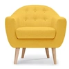 Image de Fauteuil scandinave tissu jaune Koldy