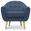 Image de Fauteuil Scandinave Tissu "Lopy" 78cm Bleu