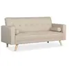 Image de Canape droit en.casa 3 places en tissu beige 75 x 186 x 89 cm