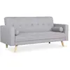 Image de Canape droit en.casa 3 places en tissu gris 75 x 186 x 89 cm