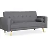Image de Canapé lit scandinave 3 places tissu gris foncé Cansy 186 cm