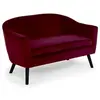Image de Canape droit menzzo 2 places en velours rouge 73 x 129 x 79 cm