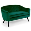 Image de Canape droit paris prix 2 places en velours vert 73 x 129 x 79 cm