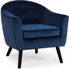 Image de Fauteuil velours bleu et pieds bois massif noir Soxford