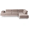 Image de Canape angle relax paris prix 5 places en velours marron 163 x 260 x 72 cm