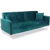 Image de Canape droit menzzo 3 places en velours vert 92 x 191 x 77 cm