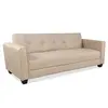 Image de Canape droit menzzo 3 places en tissu beige 78 x 200 x 78 cm