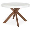 Image de Table ronde extensible bois blanc et pieds métal Marine 110/160/210/260 cm