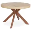 Image de Menzzo Table Ronde Extensible MYRIADE Bois Sonoma   110 à 260 cm   Table Salle à Manger 10 Personnes avec 3 Rallonges   Design Vintage Pied Central Métal Effet Bois en occasion ou reconditionné
