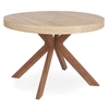 Image de Table ronde extensible bois clair et pieds métal marron Kare 110/160/210/260 cm