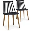Image de Lot de 2 chaise paris prix interieur non pliable H. 77 cm en polypropylene noir