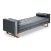 Image de Banquette velours argenté et pieds métal doré Lisha