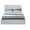 Image de Lit Coffre Design en Tissu "Songa" 160x200cm Gris
