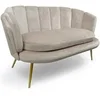 Image de Canape droit menzzo 2 places en velours marron 76 x 138 x 80 cm
