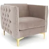 Image de Fauteuil Design en Velours "Suez" 83cm Taupe