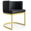 Image de Chaise Design "Noemy" 75cm Noir & Or