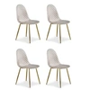 Image de Lot de 4 chaise paris prix interieur non empilable non pliable en metal H. 87.5 cm marron