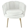 Image de Fauteuil velours blanc et pieds métal doré Ranni