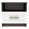 Image de Table de chevet 1 tiroir bois chêne foncé et blanc Essil
