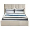 Image de Lit coffre 140x190 cm velours beige Utani