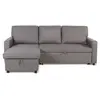 Image de Canape angle fixe menzzo 4 places en tissu gris 133 x 215 x 83 cm