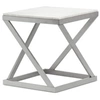 Image de Table d'Appoint Design "Palamo" 57cm Argent & Blanc