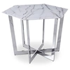 Image de Table de Repas Design "Dizazi" 120cm Blanc & Argent
