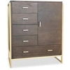 Image de Buffet 5 Tiroirs & 1 Porte "Bynard" 112cm Marron & Or