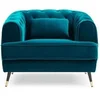 Image de Fauteuil Capitonné en Velours "Glamour" 93cm Bleu