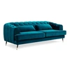 Image de Canape droit menzzo 3 places en velours bleu 86 x 198 x 71 cm
