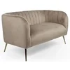 Image de Canape droit menzzo 2 places en velours marron 73 x 128 x 71 cm