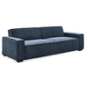 Image de Canape droit menzzo 3 places en velours bleu 94 x 230 x 75 cm
