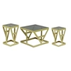 Image de Lot de 3 Tables d'Appoint "Zelys" 63cm Or