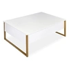 Image de Table Basse Design "Valentin" 90cm Blanc & Or