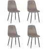 Image de Lot de 4 Chaises en Velours "Matelassées" 88cm Taupe