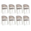 Image de Lot de 8 Chaises en Velours "Batora" 79cm Taupe
