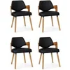 Image de Lot de 4 Chaises Design "Aley" 72cm Noir & Naturel