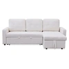 Image de Canape angle fixe menzzo 3 places en tissu beige 146 x 221 x 85 cm