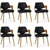 Image de Lot de 6 Chaises Design "Aley" 72cm Noir & Naturel