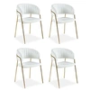 Image de Lot de 4 chaise menzzo H. 79 cm non empilable non pliable en metal interieur beige